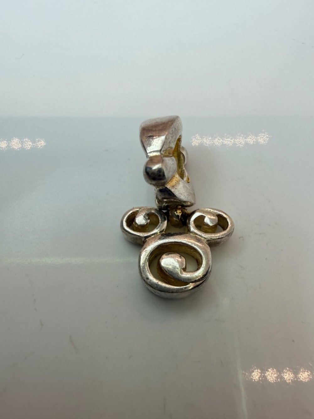 Retired Disney Chamilia Swirl Mickey Mouse Sterling Silver Dangle Charm